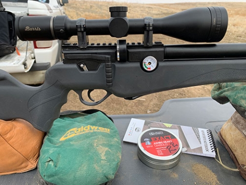 Burris Droptine riflescope mounted on a pictanny rail used on a shotgun
