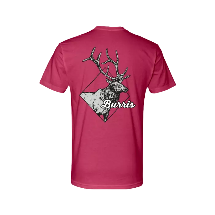 Burris Optics T-Shirt with Burris Logo and Elk on back. Back of shirt. 